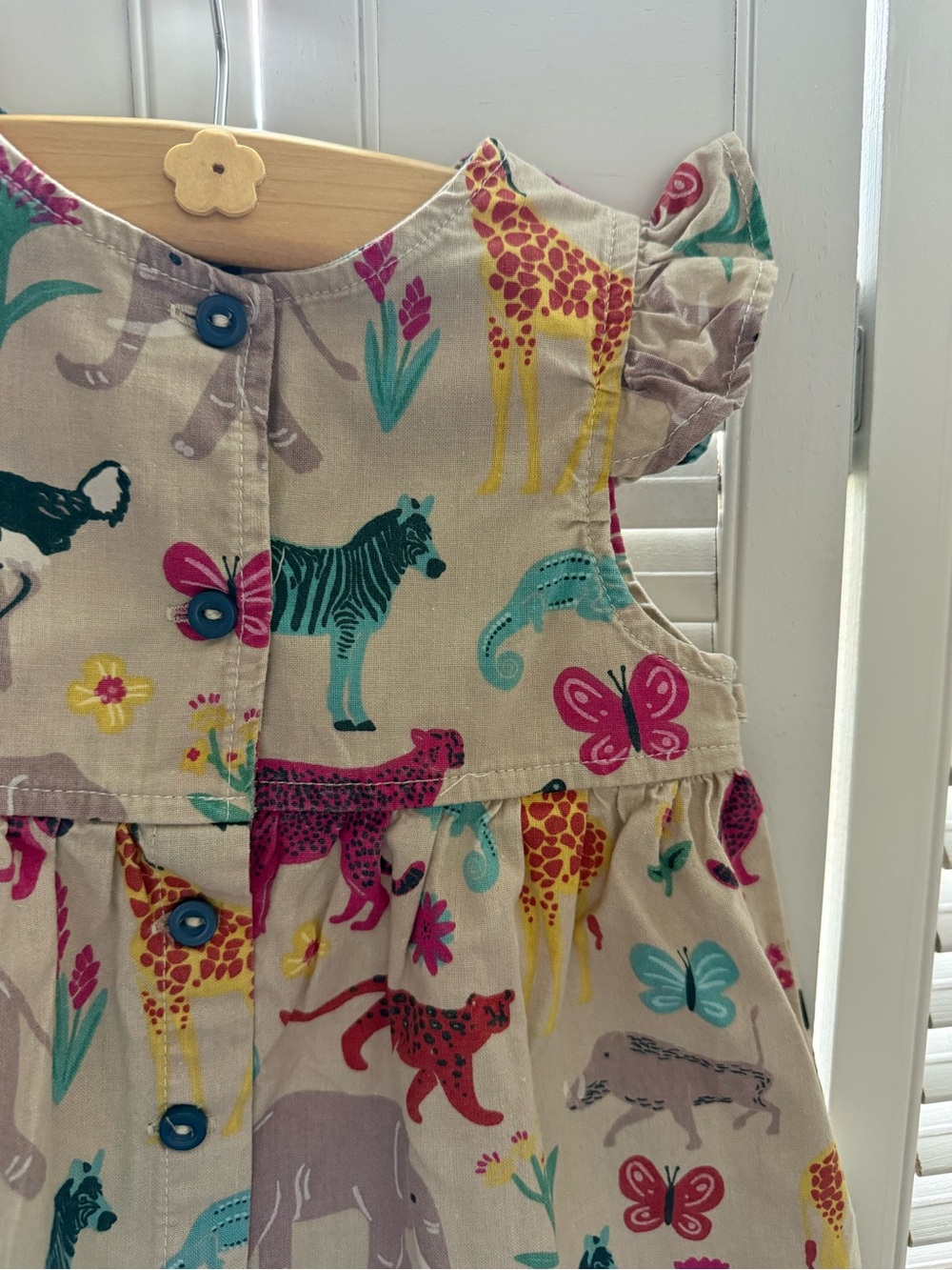 African Safari Animal Print Dress | 6–12 Months | 100% Cotton - Picture 6 of 10